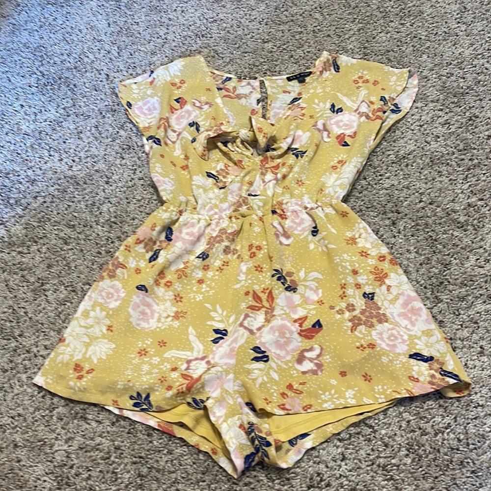 As U Wish Yellow floral Romper - M
